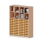 ErgoTray Regal, 4reihig, 5 OH, zweiteilig, unten 40 flache Boxen, oben 4 EB, B/H/T 140,6x190x50cm 